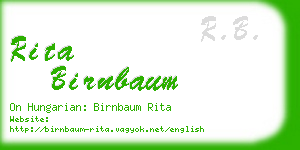 rita birnbaum business card